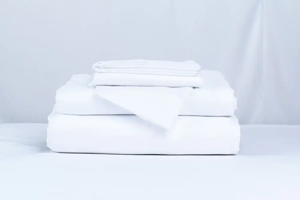 Neatly folded stack of fresh everyday laundry